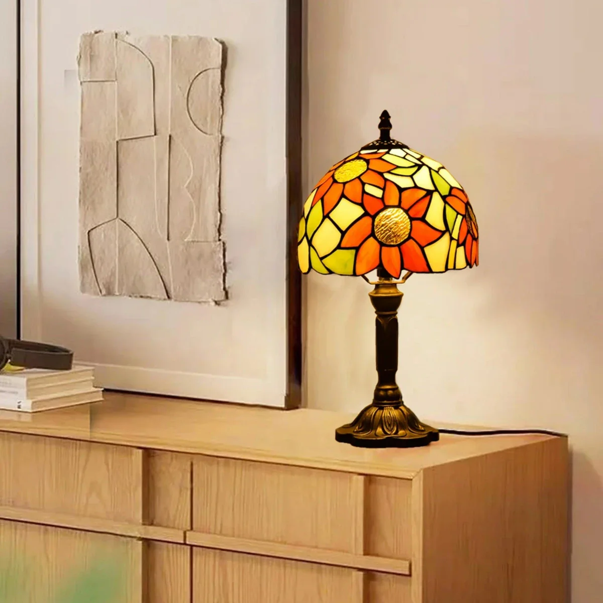 Antique Stained Glass Lamp - Image 5