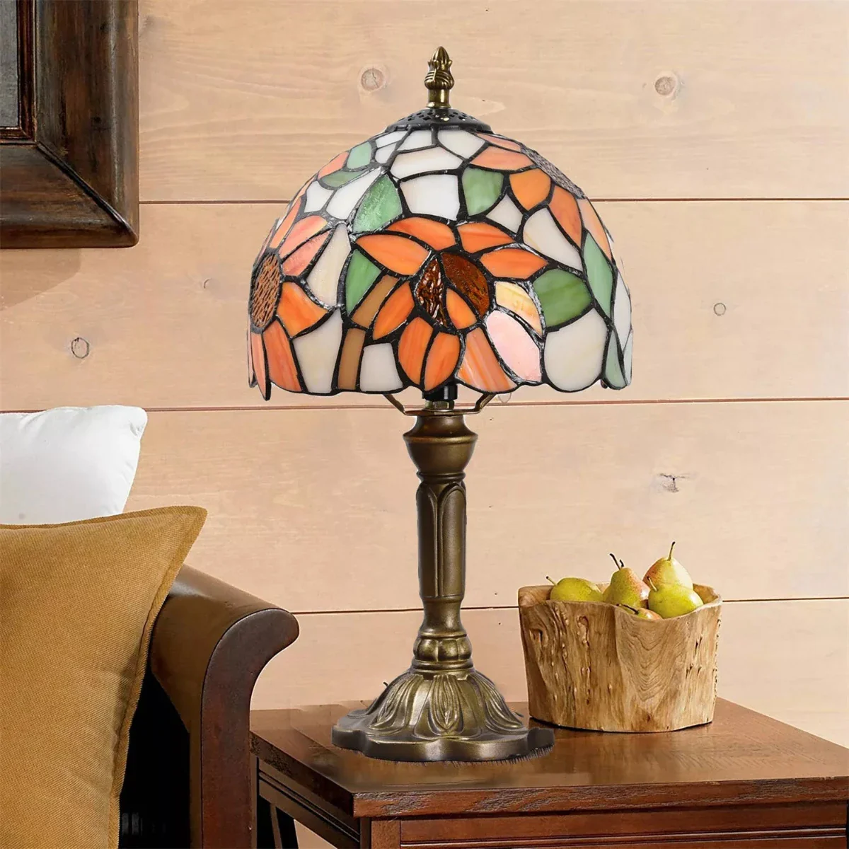 Antique Stained Glass Lamp - Image 7